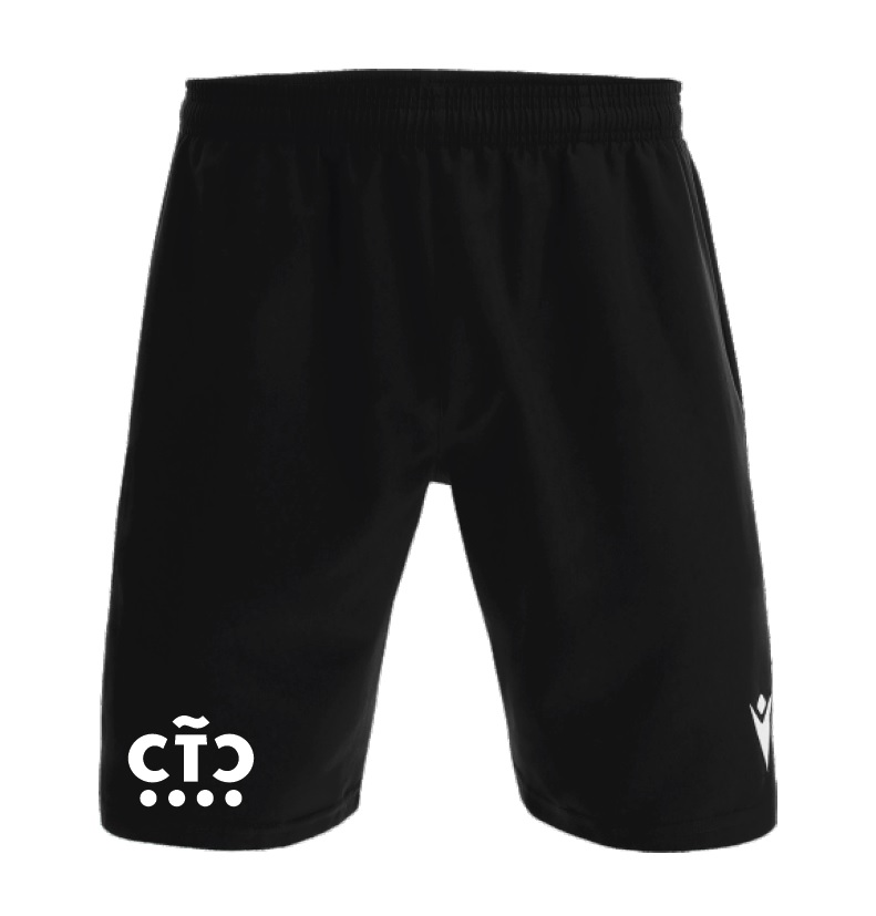 Pantalon corto basic equipos Club Tenis Coruña negro frente