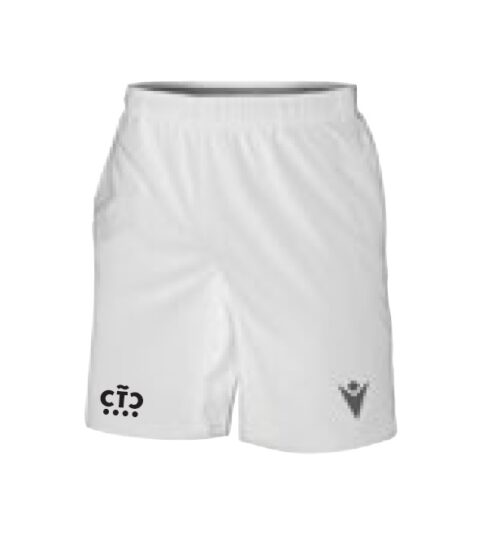 Pantalón corto premium con malla equipos Club de Tenis Coruña blanco frente